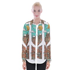 Psychedelic Art Painting Peace Drawing Landscape Art Peaceful Womens Long Sleeve Shirt