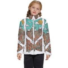 Psychedelic Art Painting Peace Drawing Landscape Art Peaceful Kids  Puffer Bubble Jacket Coat