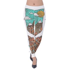 Psychedelic Art Painting Peace Drawing Landscape Art Peaceful Velvet Leggings