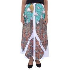 Psychedelic Art Painting Peace Drawing Landscape Art Peaceful Flared Maxi Skirt