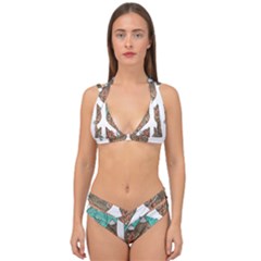 Psychedelic Art Painting Peace Drawing Landscape Art Peaceful Double Strap Halter Bikini Set by Sarkoni