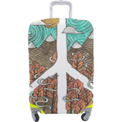 Psychedelic Art Painting Peace Drawing Landscape Art Peaceful Luggage Cover (Large)