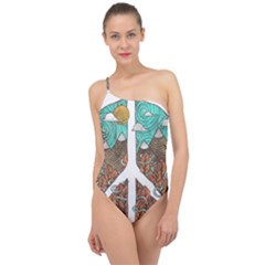 Psychedelic Art Painting Peace Drawing Landscape Art Peaceful Classic One Shoulder Swimsuit