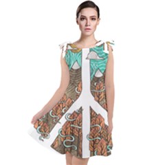 Psychedelic Art Painting Peace Drawing Landscape Art Peaceful Tie Up Tunic Dress