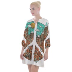 Psychedelic Art Painting Peace Drawing Landscape Art Peaceful Open Neck Shift Dress