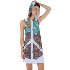 Psychedelic Art Painting Peace Drawing Landscape Art Peaceful Racer Back Hoodie Dress