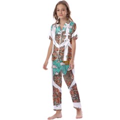 Psychedelic Art Painting Peace Drawing Landscape Art Peaceful Kids  Satin Short Sleeve Pajamas Set