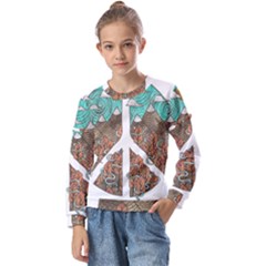 Psychedelic Art Painting Peace Drawing Landscape Art Peaceful Kids  Long Sleeve T-Shirt with Frill 