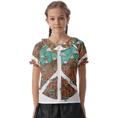 Psychedelic Art Painting Peace Drawing Landscape Art Peaceful Kids  Frill Chiffon Blouse by Sarkoni