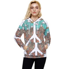 Psychedelic Art Painting Peace Drawing Landscape Art Peaceful Women s Lightweight Drawstring Hoodie