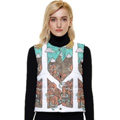 Psychedelic Art Painting Peace Drawing Landscape Art Peaceful Women s Button Up Puffer Vest