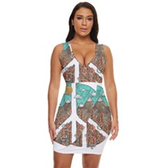 Psychedelic Art Painting Peace Drawing Landscape Art Peaceful Draped Bodycon Dress