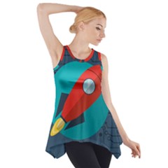 Rocket With Science Related Icons Image Side Drop Tank Tunic by Bedest