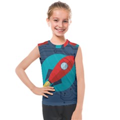 Rocket With Science Related Icons Image Kids  Mesh Tank Top by Bedest