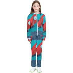 Rocket With Science Related Icons Image Kids  Tracksuit by Bedest