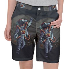 Illustration Drunk Astronaut Women s Pocket Shorts by Bedest