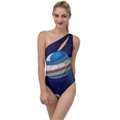 Ufo Alien Spaceship Galaxy To One Side Swimsuit