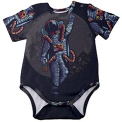 Illustration Drunk Astronaut Baby Short Sleeve Bodysuit by Bedest