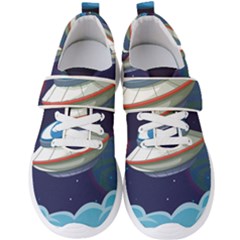 Ufo Alien Spaceship Galaxy Men s Velcro Strap Shoes by Bedest