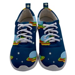 Seamless Pattern Ufo With Star Space Galaxy Background Women Athletic Shoes