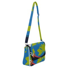 Spaceship Design Shoulder Bag With Back Zipper