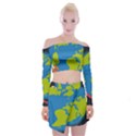 Spaceship Design Off Shoulder Top with Mini Skirt Set View1