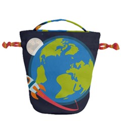 Spaceship Design Drawstring Bucket Bag by Bedest
