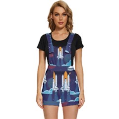 Spaceship Milkyway Galaxy Short Overalls