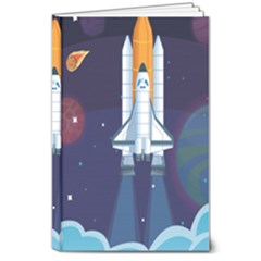 Spaceship Milkyway Galaxy 8  X 10  Hardcover Notebook