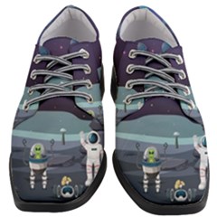 Alien Astronaut Scene Women Heeled Oxford Shoes by Bedest