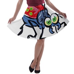 Bug Black Insect Animal A-line Skater Skirt