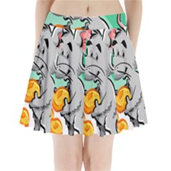 Mouse Cheese Tail Rat Mice Hole Pleated Mini Skirt