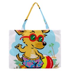 Beach Chihuahua Dog Pet Animal Zipper Medium Tote Bag