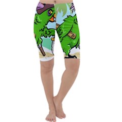 Parrot Hat Cartoon Captain Cropped Leggings  by Sarkoni