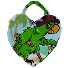 Parrot Hat Cartoon Captain Giant Heart Shaped Tote by Sarkoni