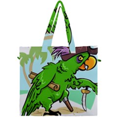 Parrot Hat Cartoon Captain Canvas Travel Bag by Sarkoni