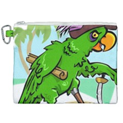 Parrot Hat Cartoon Captain Canvas Cosmetic Bag (xxl) by Sarkoni