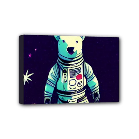 Bear Astronaut Futuristic Mini Canvas 6  X 4  (stretched) by Bedest
