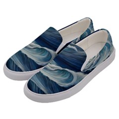 Waves Storm Sea Men s Canvas Slip Ons by Bedest