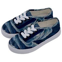 Waves Storm Sea Kids  Classic Low Top Sneakers by Bedest