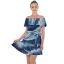 Waves Storm Sea Off Shoulder Velour Dress View1