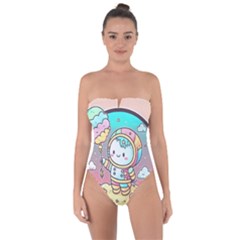 Boy Astronaut Cotton Candy Tie Back One Piece Swimsuit by Bedest