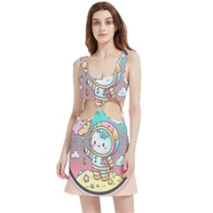 Boy Astronaut Cotton Candy Velour Cutout Dress