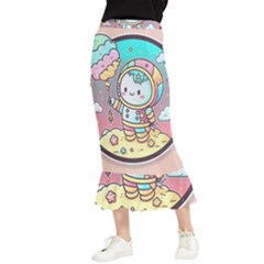 Boy Astronaut Cotton Candy Maxi Fishtail Chiffon Skirt by Bedest