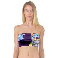 Cat Astronaut Space Retro Universe Bandeau Top