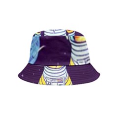 Cat Astronaut Space Retro Universe Bucket Hat (kids) by Bedest