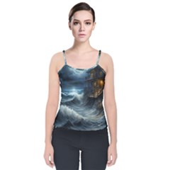 House Waves Storm Velvet Spaghetti Strap Top