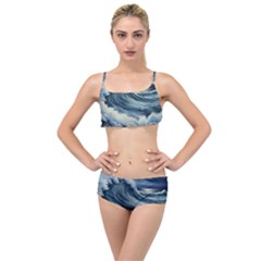 Waves Storm Sea Moon Landscape Layered Top Bikini Set