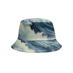 Waves Storm Sea Moon Landscape Bucket Hat (kids) by Bedest