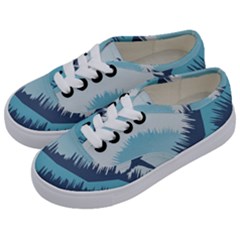 Swan Flying Bird Wings Waves Grass Kids  Classic Low Top Sneakers